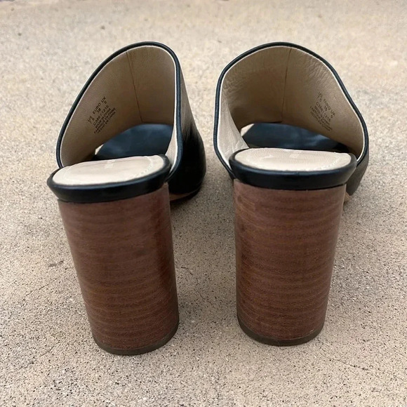 EUC Pour La Victoire Helena Side Peep Toe Chunky Block Heel Mule Sandals Sz 7.5 - Picture 6 of 14